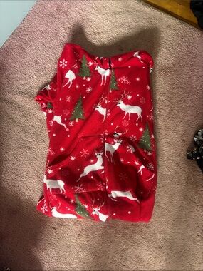 Red Holiday Reindeer Fleece Onesie